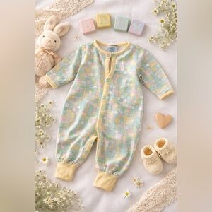 Vintage 90’s Baby Superstore Pastel Alphabet Romper size 3/6 months